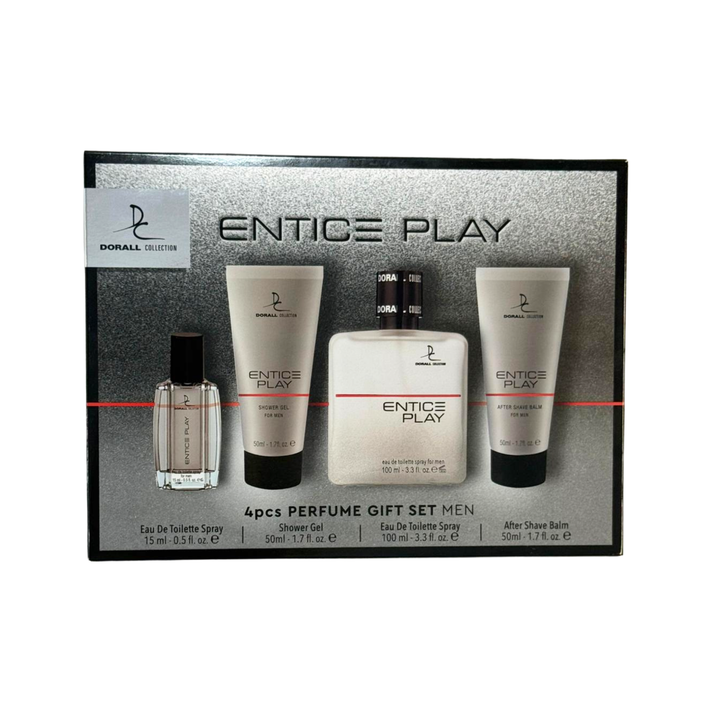 Coffret Masculino Entice Play – Perfume, Shower Gel, After Shave e Min ...